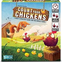 Binca Board Game - Count Your Chickens, Strategy Board Game for Boys & Girls, Fun for Family & Friends Game Night, Card Game for Kids, Teens & Adults, Travel Gifts for Ages 7,8,9,10 & Up, 2-4 Players-19