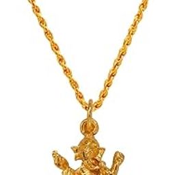 Religious Lord Bal Ganesha Ganapati Pendant Chain Gold Brass Pendant for Men and Women-image-52