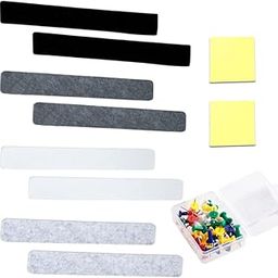 Gotetiso Pack of 8 Felt Notice Boards, Self-Adhesive with 50 Pins and 100 Sticky Notes, Bar Strips, Cork Board, Pin Boards, Cork Board, Small Felt Notice Board, Felt Board, Memo Boards Photo-image-32