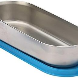 SignoraWare 650ml Flat Oval Stainless Steel Container with lid, Food Grade BPA Free, Airtight and Leak Proof Lid, Freezer and Dishwasher Safe Box, 0.5mm Container Thickness, Anti-Rust (Blue)-4