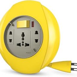 GM 3014 Plastic 2 Pin Flex Box Orion with Indicator and International Socket (White and Yellow)-18