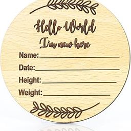 The Baby First Box Wooden Baby Name Announcement Sign, Birth Announcement Sign, Baby Milestone, Baby Phootshoot Prop, Baby Shower Gift, Baby Name Revealing Board - Round-image-96