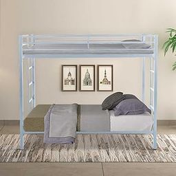 Royal Interiors Pilio Twin Over Twin Metal Bunk Bed | Bunk Bed Without Storage for Kids & Adult | Double Decker Bed for Kids Room| Space-Saving Twin Bunk Room| Bunker Bed Frame (Mattress Not Included)-image-56