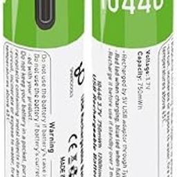 KP Original Rechargeable 10440 Batteries, Lithium 10440 Batteries（Not AAA Batteries） Rechargeable Lithium Ion 3.7 Volts 10440 Battery with 1 USB Type C Charger,750mWh (Pack of 2)-image-11