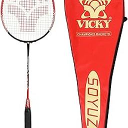 Vicky Soyuz Badminton Racket, Red-Black-picture-16