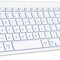 SABLUTE Wireless Keyboard with 7 Colored Backlits, Rechargeable Silent Compact Cordless Computer Keyboard with Low Profile Quiet Light Up Keys for Windows, PC, Linux, Chrome, Mac (White)-image-35