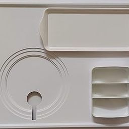 Varadaa ABS Plastic Tray Set for Electric Kettle (White) - 3 Pieces Set-image-2