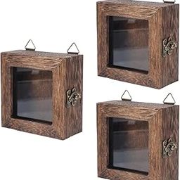 HOOTNEE 3pcs Display Box for Butterfly Specimens Vintage Shadow Box Transparent Lid for Dried Flowers and Insect Displays Carbon Color-image-20