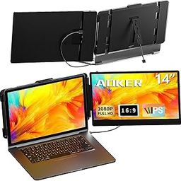 AOKER Portable Screen Extender, 14 Inch Portable Monitor for Laptop FHD 1080P IPS Dual Monitor, HDMI/USB-A/USB-C Plug-Play Portable Monitor Accessory for Windows, Chrome, Mac and NS-image-72