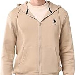 Men's Beige Solid Hooded Neck Long Sleeve Casual Cotton Regular Fit Sweatshirt-image-70