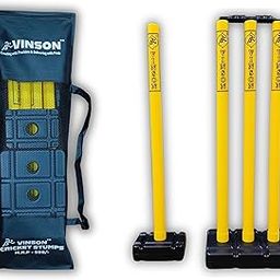 Vinson Senior Cricket Stumps Set - 30 Inches | Durable, Full Size and Sturdy Cricket Wicket Set with Extra Bowling Side Wicket | for Indoor and Outdoor Cricket Practice | for Kids & Adults.-22