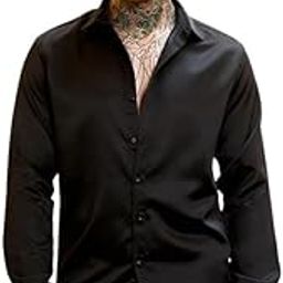 campus sutra Men Shirt | Spread Collar Long Cuffed Sleeves | Button Closure Curved Hem | Solid Plain | Woven Fabric for Casual Onyx Black-picture-13