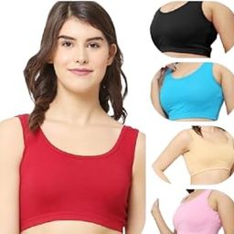 LIECRY Art Women's Cotton Non Padded Non Wired Seamless Full Coverge Daily Workout AirBra Sports Bra (Multicolor) Combo Design No Sports Bra ComboAB109 Any Random Color Will BE Send-picture-2