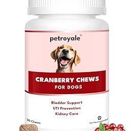 Petroyale Cranberry Chews for Dogs - Dog UTI Health Supplement - Better Urinary Tract & Bladder Function - Antioxidant, Anti-Inflammatory - for Dogs of All Breeds | 30 Chews-28