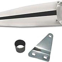 OZANGO Bike Wild Boar Exhust Silencer Glasswool Filter Bullet Silencer Full Chrome with Zed Clamp Bush for RE Thunderbird 350-32
