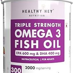 HealthyHey Sports Omega 3 Fish Oil | Omega 3 Fish Oil Capsules For Women and Men - 300 Softgels (EPA 600 - DHA 400)-17