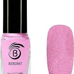 Beromt Cotton Candy Pastel Pink Matte Sugar Crush Nail Polish, Vegan, Cruelty-free, Non-Toxic, Safe Fast Dry, Nail Art, Crushed Texture effect, Best Sugar Texture Nail Polish, 8ml-613-13