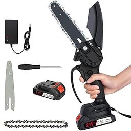 Zorzel Mini Chainsaw Cordless 6 inch. Upgraded 750W Brushless Motor+24V 2000mAh Battery*1 + Small Portable Electric Chainsaw For Chopping firewood, Tree Branches, Bush trimming-image-11