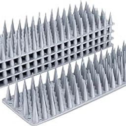 PlastKart Bird Spikes |Silver|Set of 2| 11.5 Inch Length Bird & Pigeon Problem Solutions for Outdoor AC Unit & Balcony Railing Anti Bird Plastic Spikes for Window Home Protection-image-65