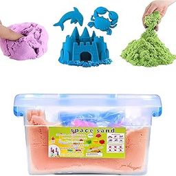 Kinetic Sand for Kids Bucket Set Activity Clay Laying Beach Toys for Children with 12 Moulded Kinetic Sand for Kids – 1 kg Multi‑Color Bucket Set with 10–12 Fun Mould Toys (Multi Color)-24