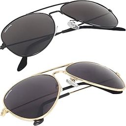 Black Aviator Sunglasses Combo with UV Protection (Lens-Jet-Black||Frame-Black/Gold||SUN-004-005)-picture-14