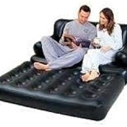 sai sita fashion 5 in 1 PVC Three Seater Inflatable Sofa Cum Bed with Air Manual Pump Air Bed for Living Room Beach Backyard Camping (Queen Size, Multicolour)-image-91