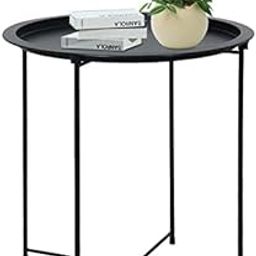 Peng Essentials Coffee Table| Multipurpose Table for Living Room, Bedroom & Gardening Area |Coffee Table/Side Table/End Table/Tea Table/Plant Stand for Small Spaces, Size- 47x47x52 cm, (Black)-picture-0