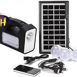 Adiohub Emergency Portable Inverter with 3 Individual 6 Volt LED Hanging Bulbs with 3.75 m Long Wire and AC/DC USB Socket with USB Wire for Mobile Charging with Solar Panel Solar Light-17