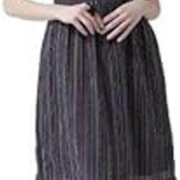 Dresses for Women Black & Teal Green Striped Fit and Flare Dress-image-2