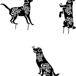 MERISHOPP 3Pcs Animal Shape Garden Stakes Metal Creative for Outside Courtyard Outdoor Dogs| Garden Statue for Outdoor | Decorative Lawn Ornament | Showpiece-image-34