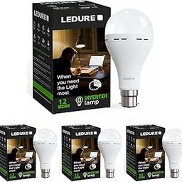 LEDURE Inverter Lamp 12W |Cool white (6500K) |B22D Rechargeable Emergency Led Inverter Bulb | Energy Efficient Bulb (Pack of 4)-image-10