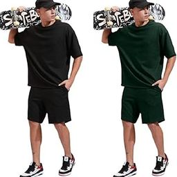 Men Combo Set of T-Shirts & Shorts | Polycotton Half Sleeve Co-Ord Sets | Stylish & Comfortable Activewear for Gym, Travel & Lounge Wear-image-6