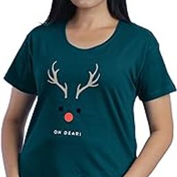 Gjay Ecom Zone Oversized T Shirts for Women's and Girls,Pure Cotton Premium Regular Fit Night wear Suit,Night Dress,Regular Wear Tshirt-image-39