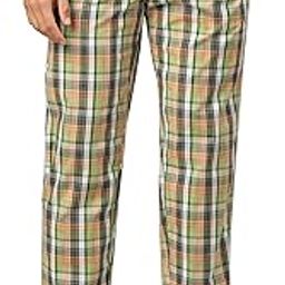 Classic Checkered Men's Lounge Pants: 100% Cotton with Side Pockets-11