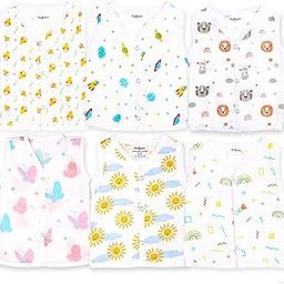 Kidbea® 100% Soft Organic Cotton Muslin Sleeveless Jhabla for Newborn Baby Boys | Regular Fit Vest for Infant Summer wear Set I GOTS Certified-image-28