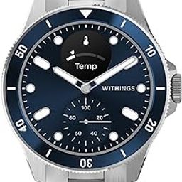 Withings ScanWatch Nova, Heart Health Hybrid Smartwatch for Men & Women - ECG, with SPO2, Temperature Monitoring, Sleep, Respiratory Health, Cycle Monitoring, 30-Day Battery Life, iOS & Android, Blue-30