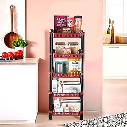 Kuber Industries 5-Layer Multipurpose Kitchen Organizer/Storage Rack | Onion Stand For Kitchen | Vessels & Vegetable Organiser | Maroon-image-31