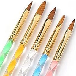 5pcs Acrylic Nail Brush, Nail Brushes for Acrylic Application, Acrylic Nail Art Tips Builder Brush, Nail Polish Brush Pen Nail Art Brush Set Kit for Nail Art Salon(5 PCS IN 1 SET)-image-92