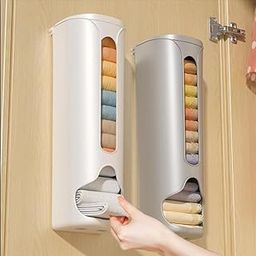 Wall Mounted Storage Dispenser Box for Socks, Underwear, Towels | Plastic Organizer Box for Bathroom, Closet, Wardrobe | Space Saving Pull-out Drawer Rack for Home Use-image-5
