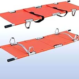FIlixtrue Foldable Stretcher mported Stretcher for patient shifting Portable Stretcher for Emergency Hospital Use Waterproof Stretcher with Safety belt Transport Stretcher with Bag (IRON)-image-6