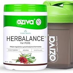 OZiva Plant based HerBalance for PCOS for Hormonal Balance 200gm + Shaker-image-71