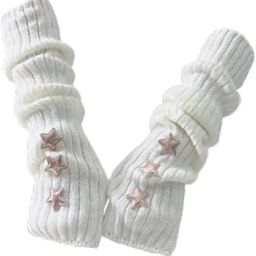 LICHTS®Arm Warmers Thumb Hole Gloves Winter Knitted Mittens Fashion for Women Girls white with star|Clothing Shoes & Accessories | Womens Accessories | Gloves & Mittens|1 pair Arm Warmers-image-62