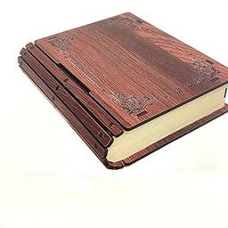 MeeCraft Wooden Hard Cover for Books - Vintage Storage Box and Case for Small Diaries and Albums, 14x15x4.8c m Outer, 10.6x12.8x3.7 cm Inner.-52