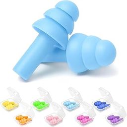 Reuseable 2 Pair Ear Plugs for Sleeping, Noise Cancelling, Sound Blocking Earplugs, Noise Reduction for Swimming, Airplanes, Musicians Concerts, (Silicone Material) Multicolor-15