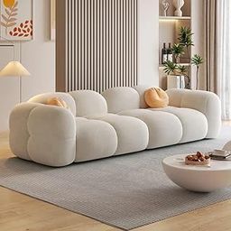 LEGACY OF COMFORT Prith Velvet Modern Cloud Sofa Upholstered 3 Seater Sofa Three Seater Sofa for Living Room Hotels & Offices (Beige)-picture-15