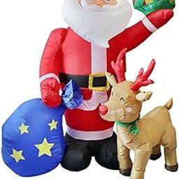 SECRET DESIRE Creations 6 ft/1.83 M Inflatable Santa Claus Gift Christmas Decoration for Yard Garden|Home Decor|Figurines-image-6