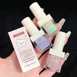 Gege Bear Dazzling Liquid Eyeshadow | Eye Makeup | Long-Lasting Formula | Buildable Coverage | 6 Shimmer Glitter Shades | Quick-Dry Application | Gen Z Beauty | Soft Pastel Packaging Design | Perfect for Teen Girls Makeup Lovers (03#Crystal Purple Grape, 4g)-image-31