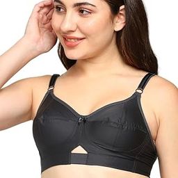 Women's Wirefree Non Padded Cotton Blend Solid Full Coverage Everyday Anti-Bacterial, Skin Friendly Regular Fit_Full Moon Bra-image-1