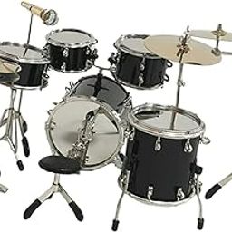 CLUB BOLLYWOOD® 8X Realistic Mini Drum Set Music Instrument Accessories for Dollhouse Black|Toys & Hobbies | Action Figures | Music|8 Pieces Miniature Drum Set-image-58