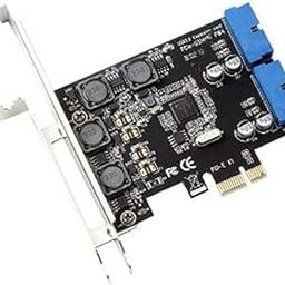 Mustpoint PCI-E X1 to 2 Ports 19 Pin USB 3.0 Header PCI Express to Dual 20 Pin USB 3.0 Card-16